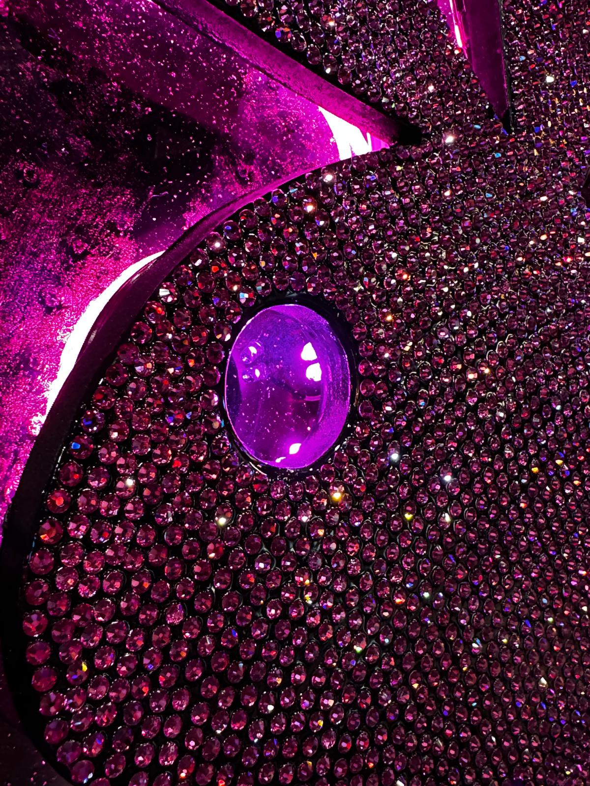 LED-lit epoxy artwork with Bluetooth color-changing lights and custom easel.